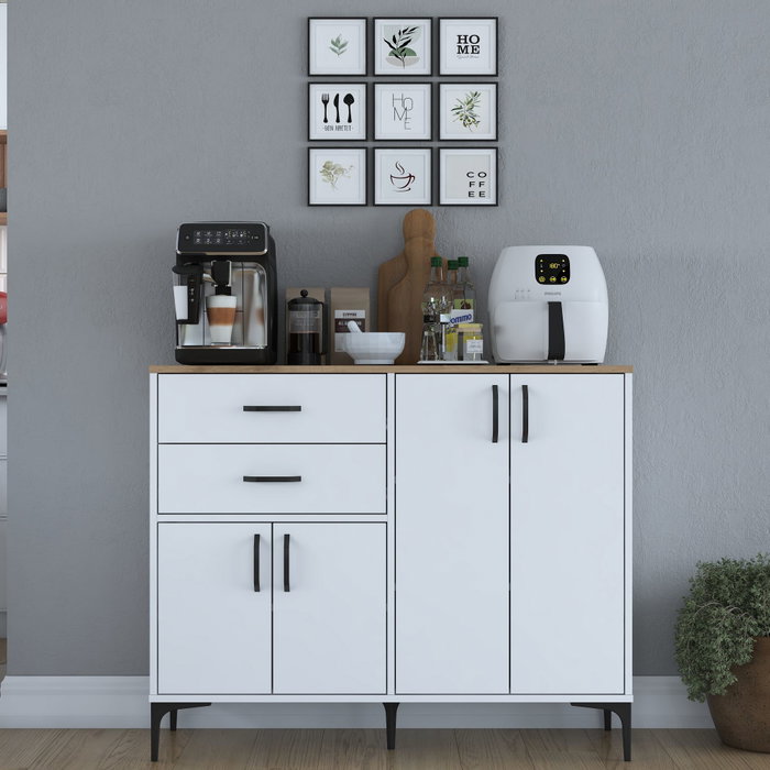 Hanah Home Armario Multiusos Blanco y Nogal